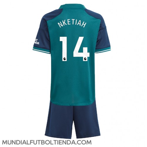 Camiseta Arsenal Eddie Nketiah #14 Tercera Equipación Replica 2023-24 para niños mangas cortas (+ Pantalones cortos)